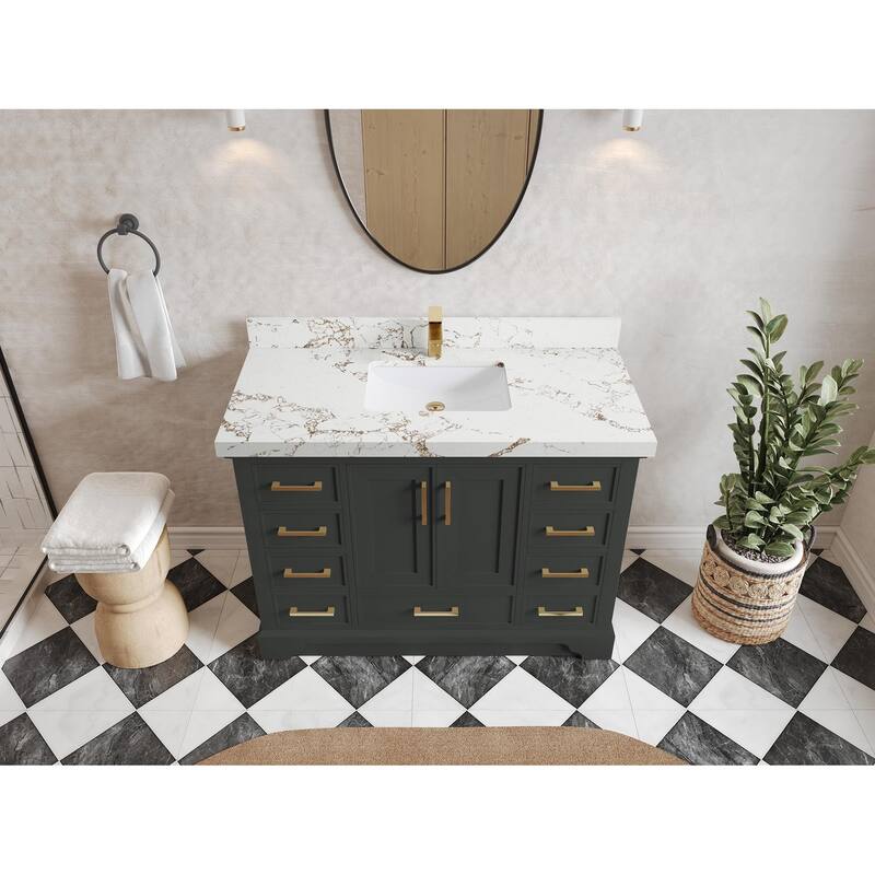 Willow Collections 48 x 22 Charlotte Single Sink Bathroom Vanity with Countertop