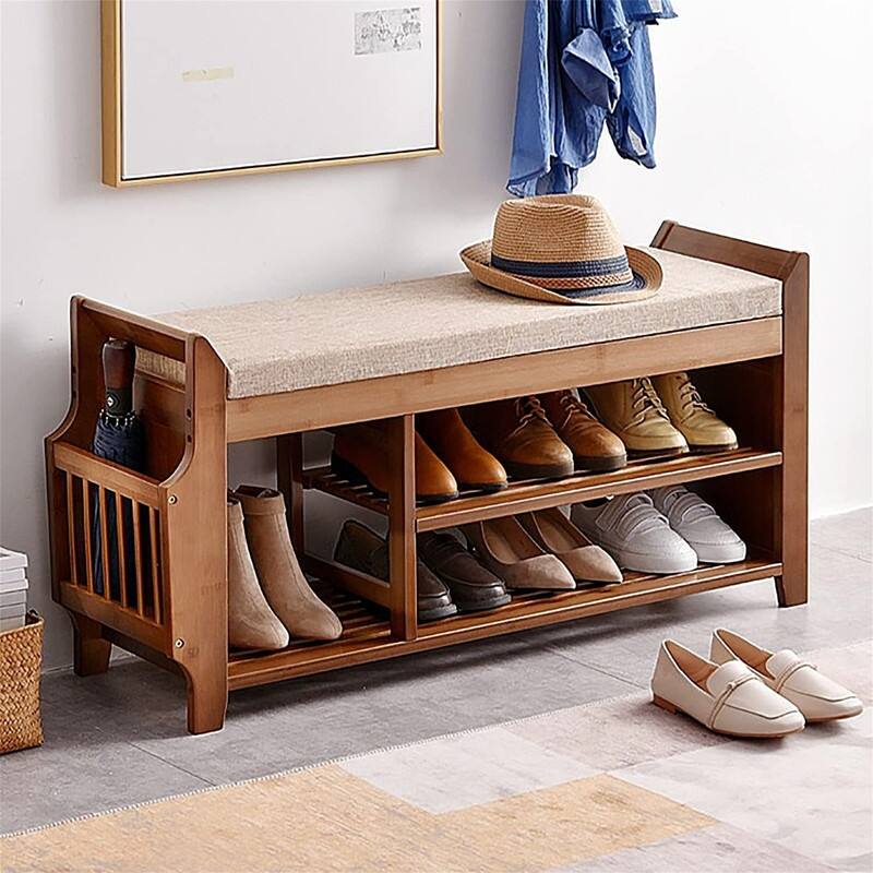 2 Tier Shoe Bench - Brown
