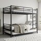 preview thumbnail 4 of 9, Black Twin Size Metal Bunk Bed with Trundle, Ladder and Full-Length Guardrail, Noise Free