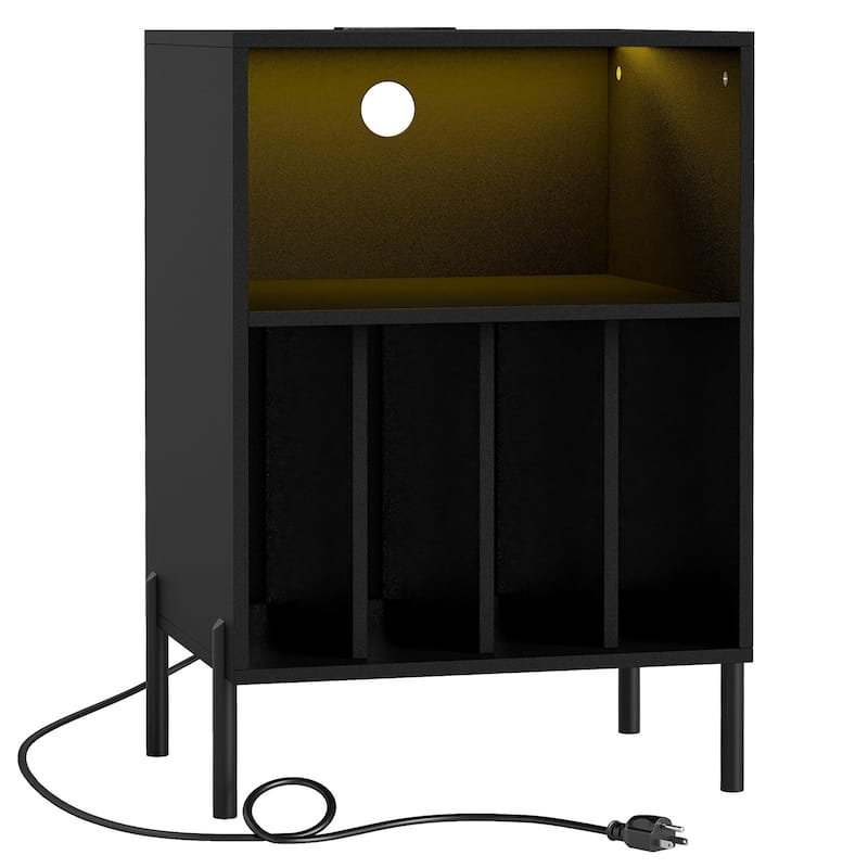 Costway Record Player Stand Turntable Stand with Vinyl Storage Holder - See Details - Black