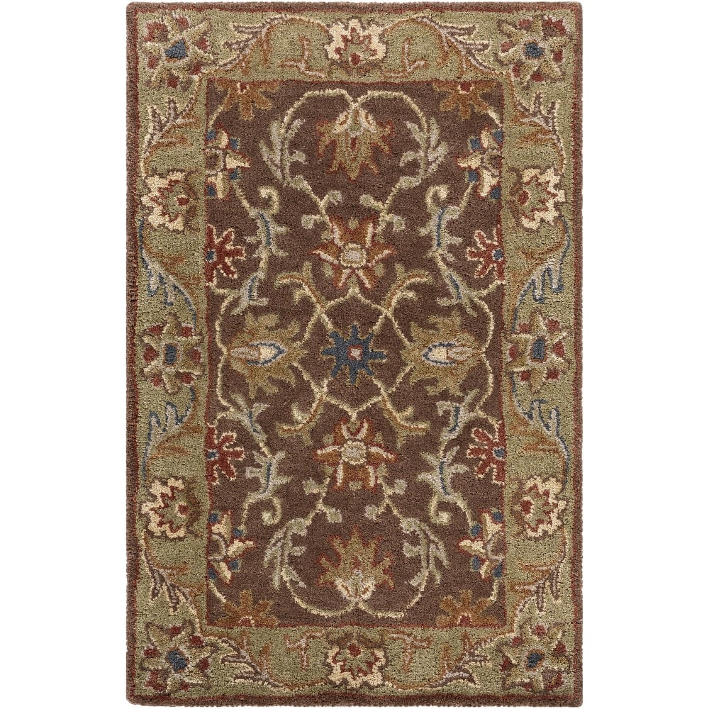 Livabliss Caesar Hand Tufted Traditional Border Wool Area Rug