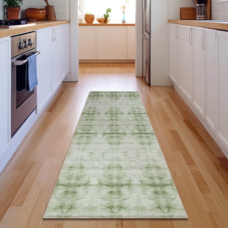 Premium Washable Super Soft Modern Glam Mayfield Rug - Sage - 2' 3" x 7' 6" - Runner