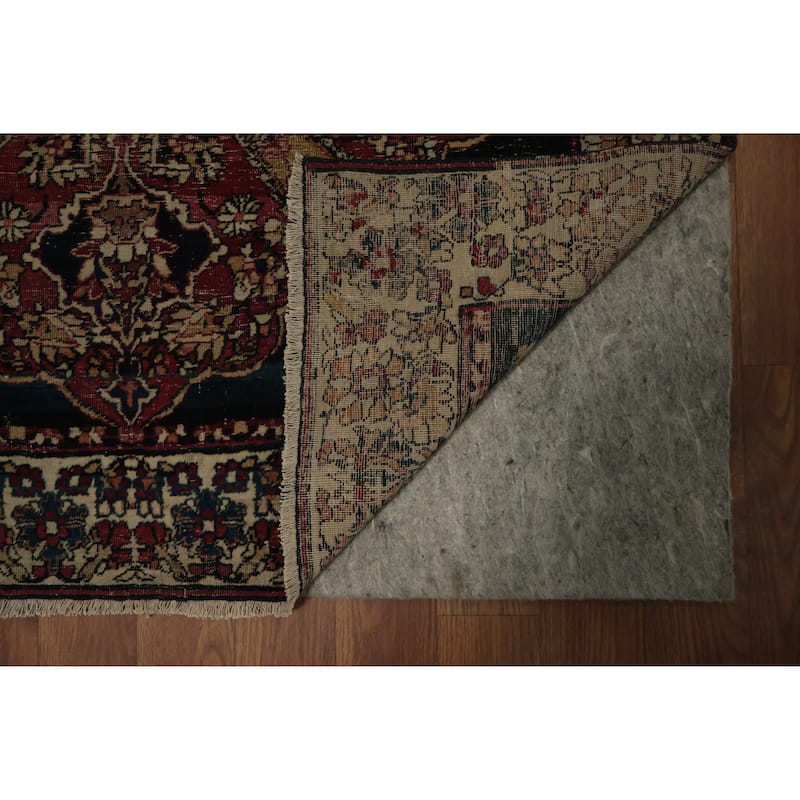 Hand Knotted Oriental 100% Wool Carpet Traditional Floral Red Kerman (Ravar) Area Rug - 5' 10'' X 3' 3''