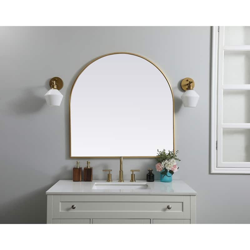 Indigo Home Metal Frame Arch Mirror 36x36 Inch