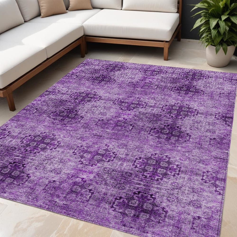 Alsi Garden-Inspired Weather Resistant Classic Meets Modern Outdoor Rug
