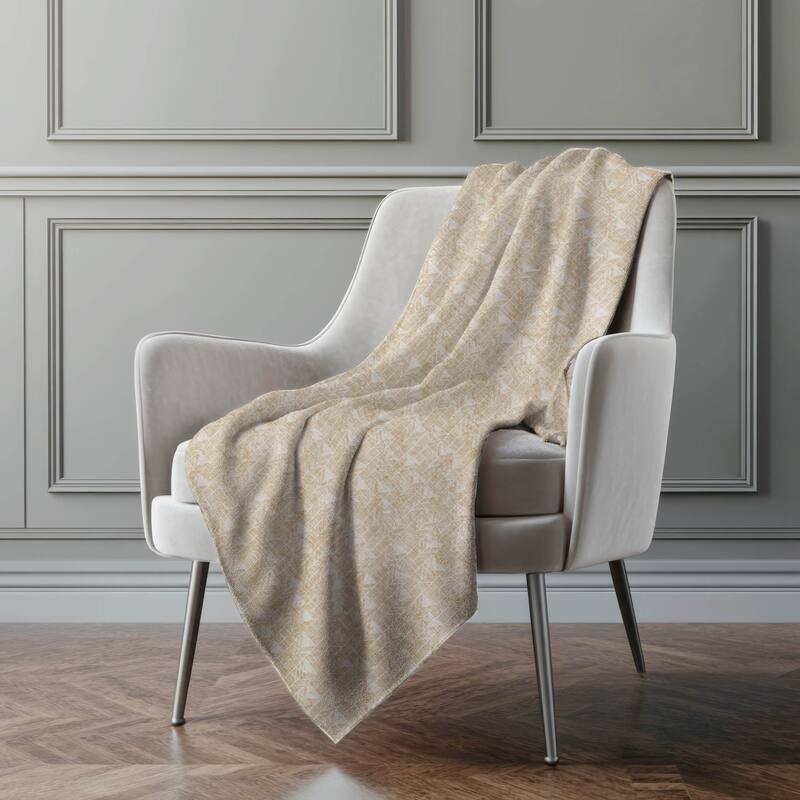 Premium Machine Washable Modern Boho Sherpa Throw Blanket - Beige - 4'2" x 5'10"