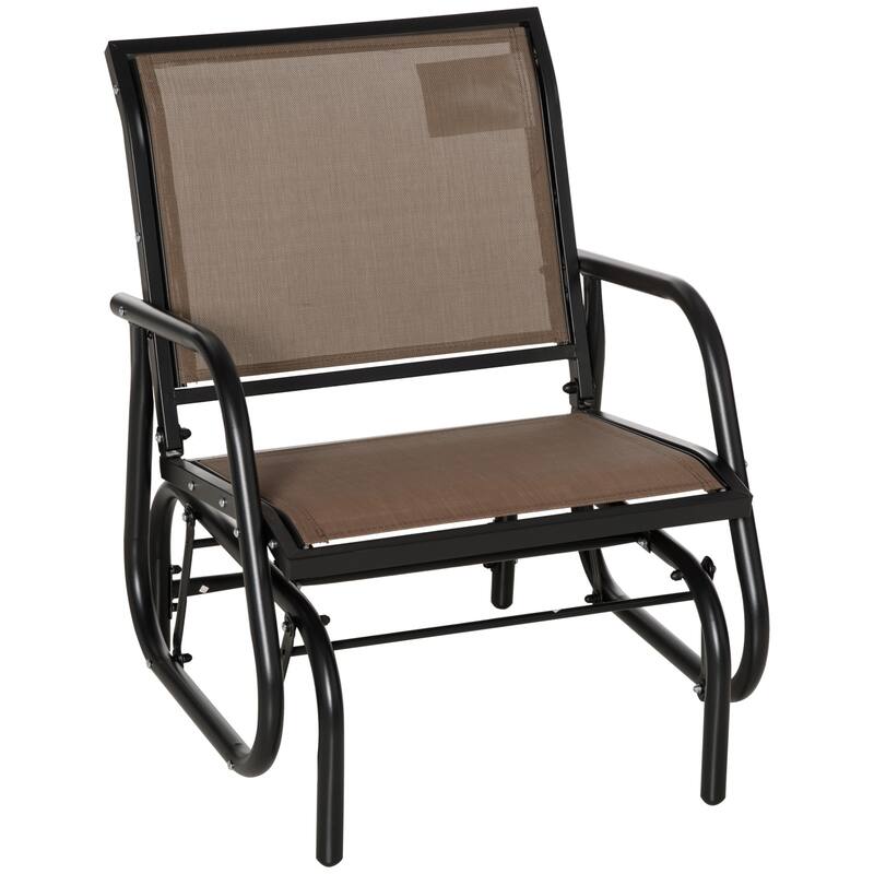 Outsunny Glider/Rocking Chair Set with Breathable Mesh Fabric, Curved Armrest