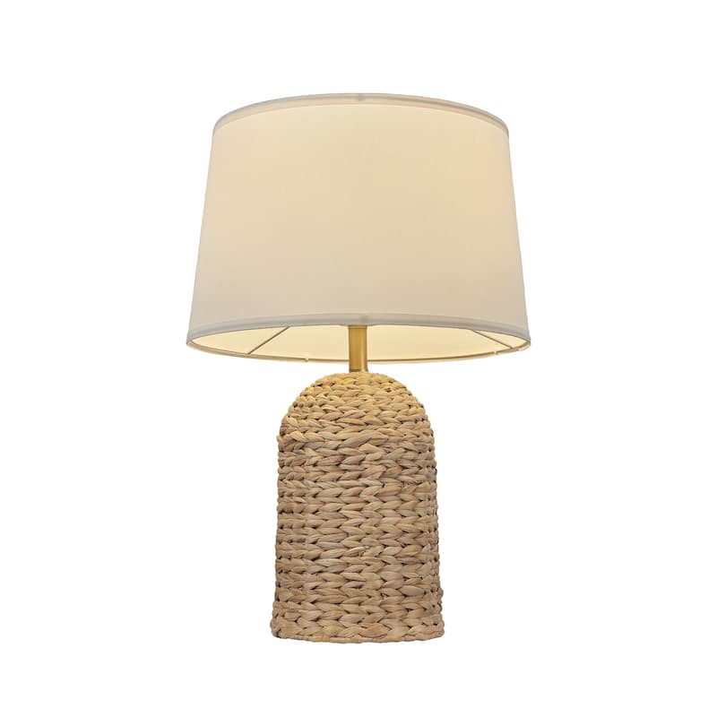 1-Light 23" Large Desk Lamp with Handcrafted Vine Base and Fabric Shade, Bulb Not Included - Natural Light Tan