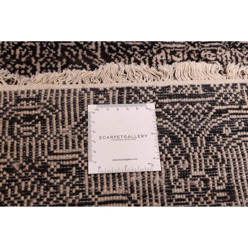 ECARPETGALLERY Hand-knotted Heritage Black Wool Rug - 2'7 x 22'0
