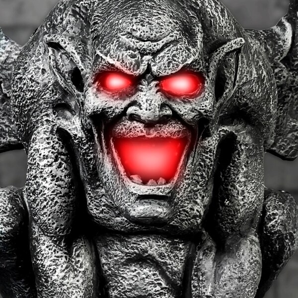 Haunted Hill Farm 3.2-Ft. Tall Motion-Activated Gargoyle, Premium