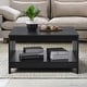 preview thumbnail 1 of 14, 31.5 in. Square Wood Coffee Table Black Oak
