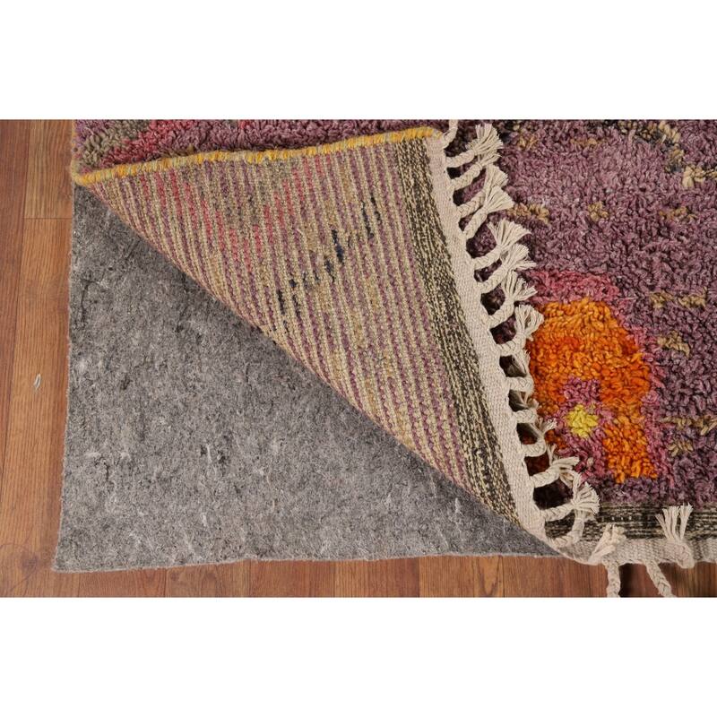 Purple Plush Moroccan Oriental Area Rug Handmade Wool Carpet - 9'0" x 12'8"