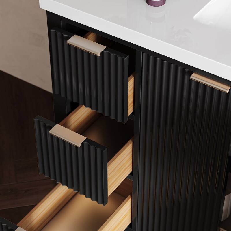 Ariel P37RWQRVO Milan 37" Free Standing Single Basin Vanity Set with