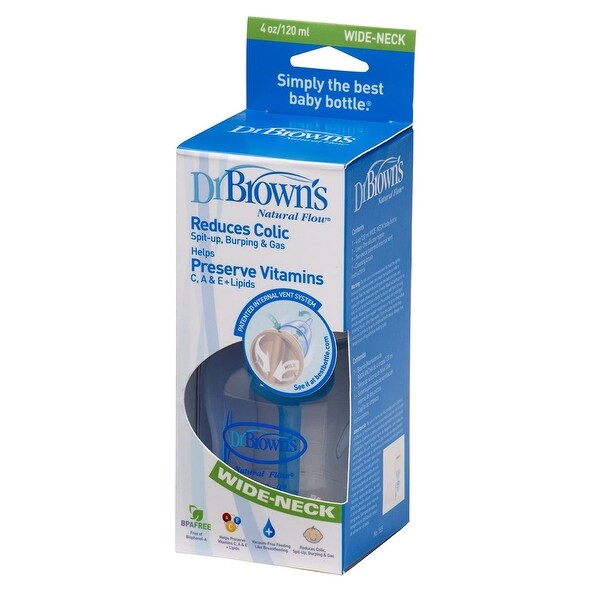 Dr. Brown's Natural Flow, Baby Bottles, Wide Neck, 4 oz. Opens flyout.
