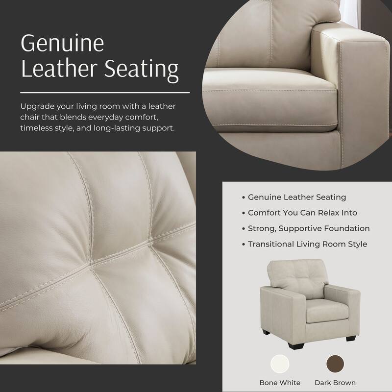 Roundhill Furniture Holmes Leather 3-Piece Living Room Set, Sofa Loveseat and Lounge Chair