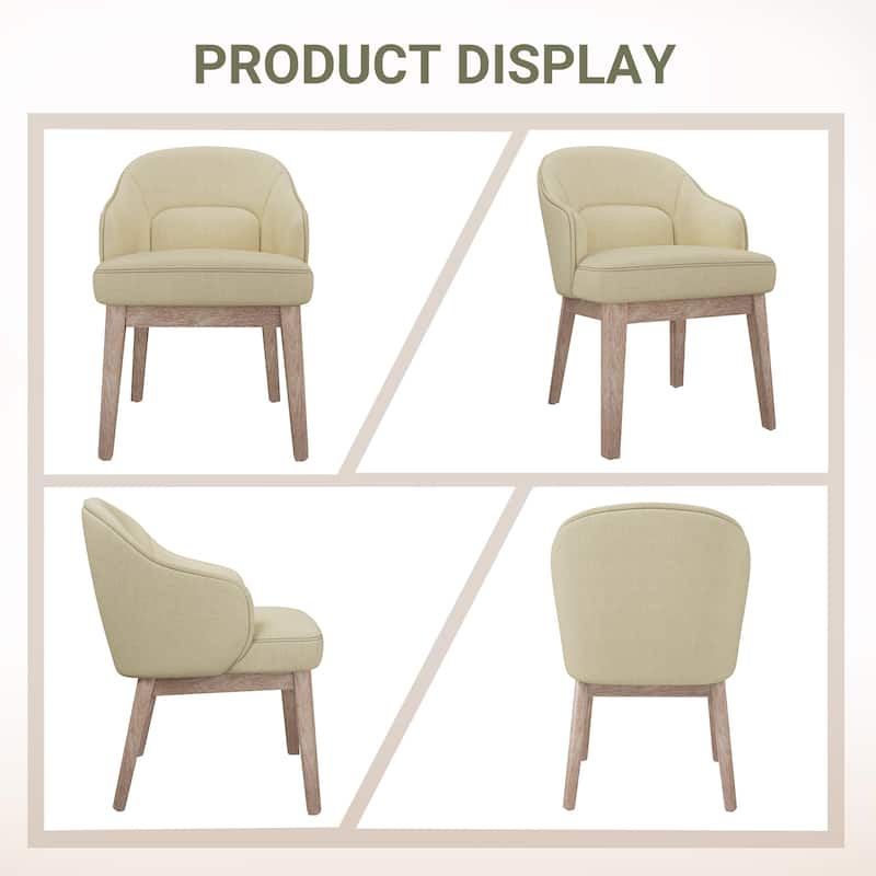 Vintage-Inspired Kitchen Chairs with Curved Backrest Tapered Metal Legs for Dining Room