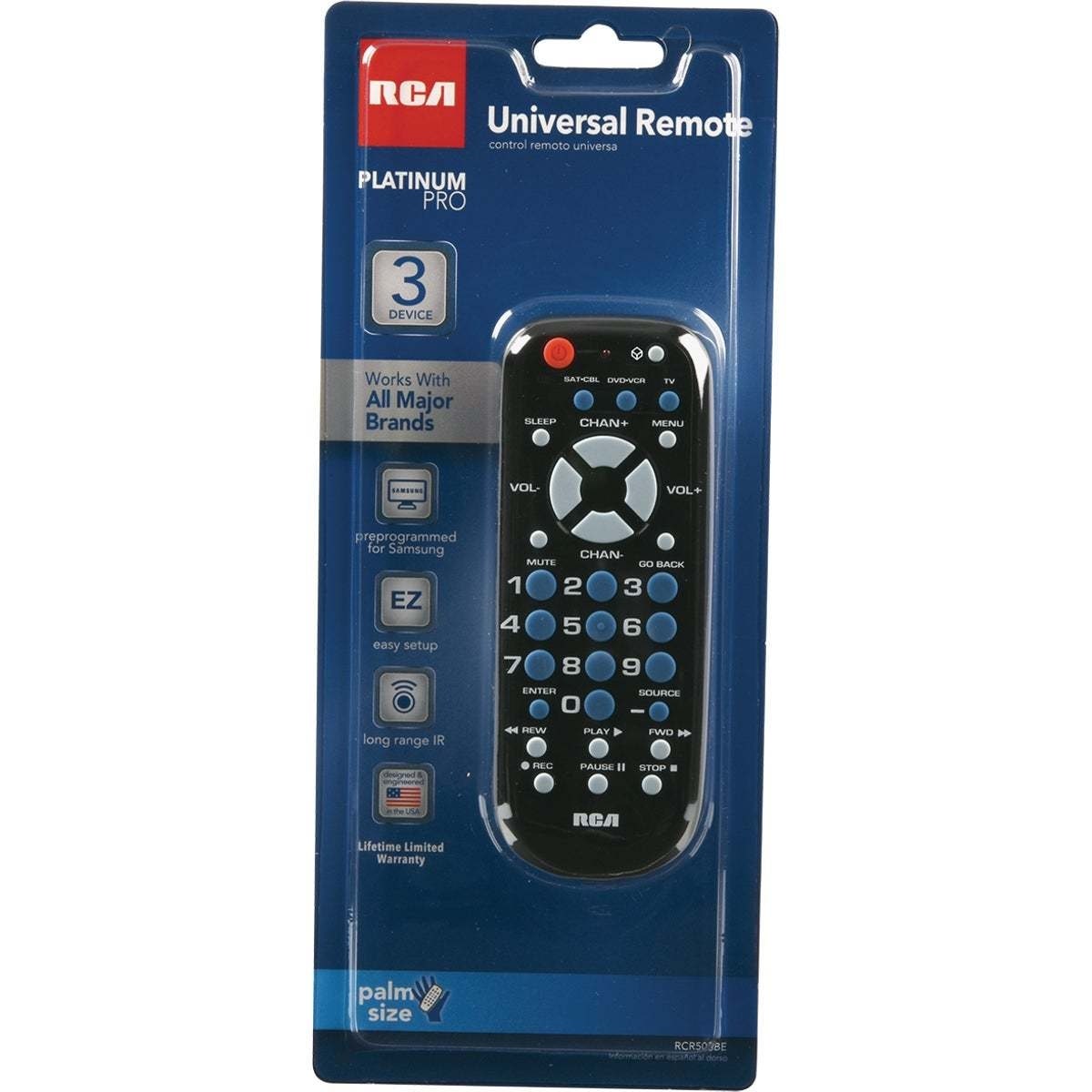 RCA 3-Device Universal Black Remote Control - 1 Ea...