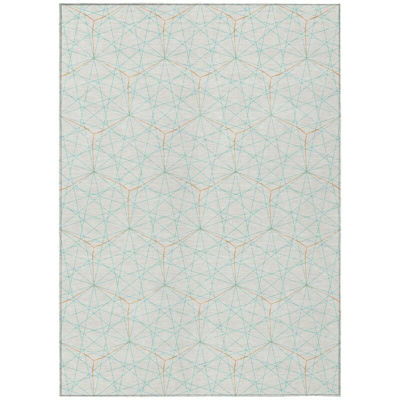 HomeRoots Geometric Transitional Rectangle Outdoor Rug