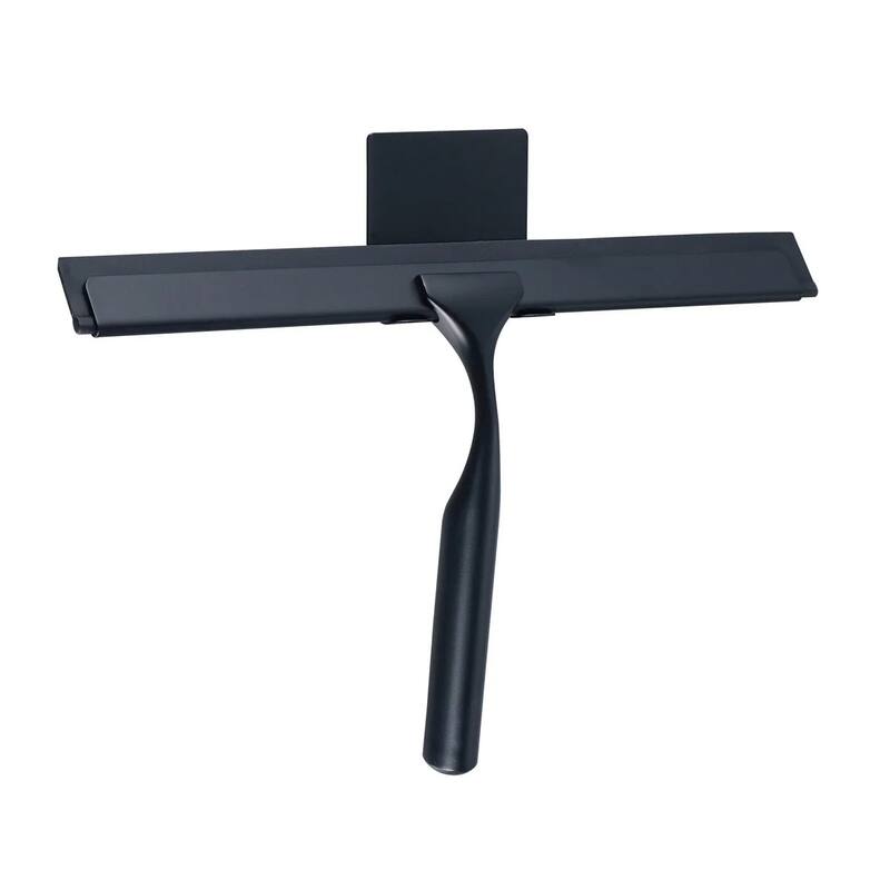 Matte Black Stainless Steel Window Bathroom Cleaning Squeegee - 10"