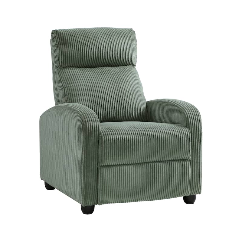 Covelo Corduroy Push Back Reclining Chair - Green
