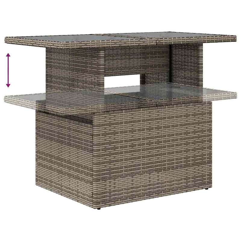 vidaXL 2 Piece Patio Sofa Set with Cushions Outdoor Garden Poly Rattan and Glass - 111.0 x 89.8 x 29.1