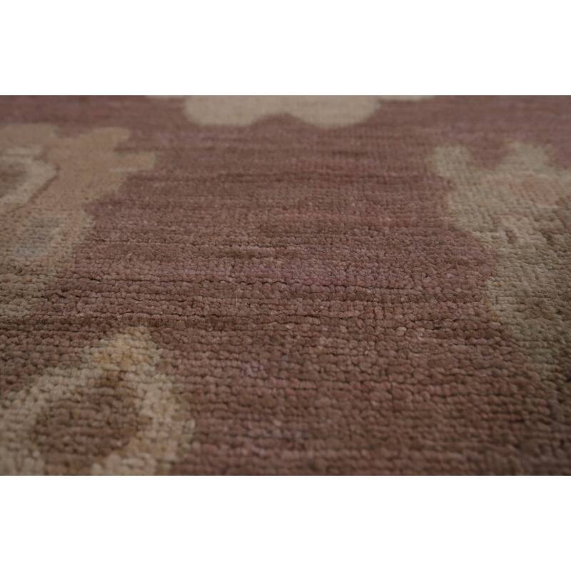 All-Over Floral Oushak Vegetable Dye Area Rug Handmade Wool Carpet - 8'11" x 12'4"