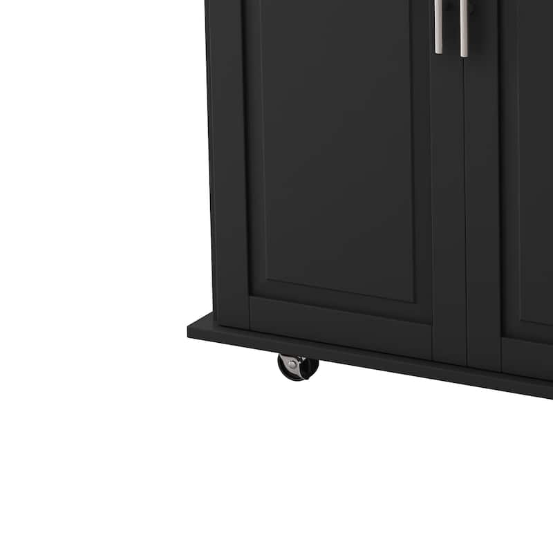 Kitchen Island Cart with 2 Door Cabinet and 3 Drawers