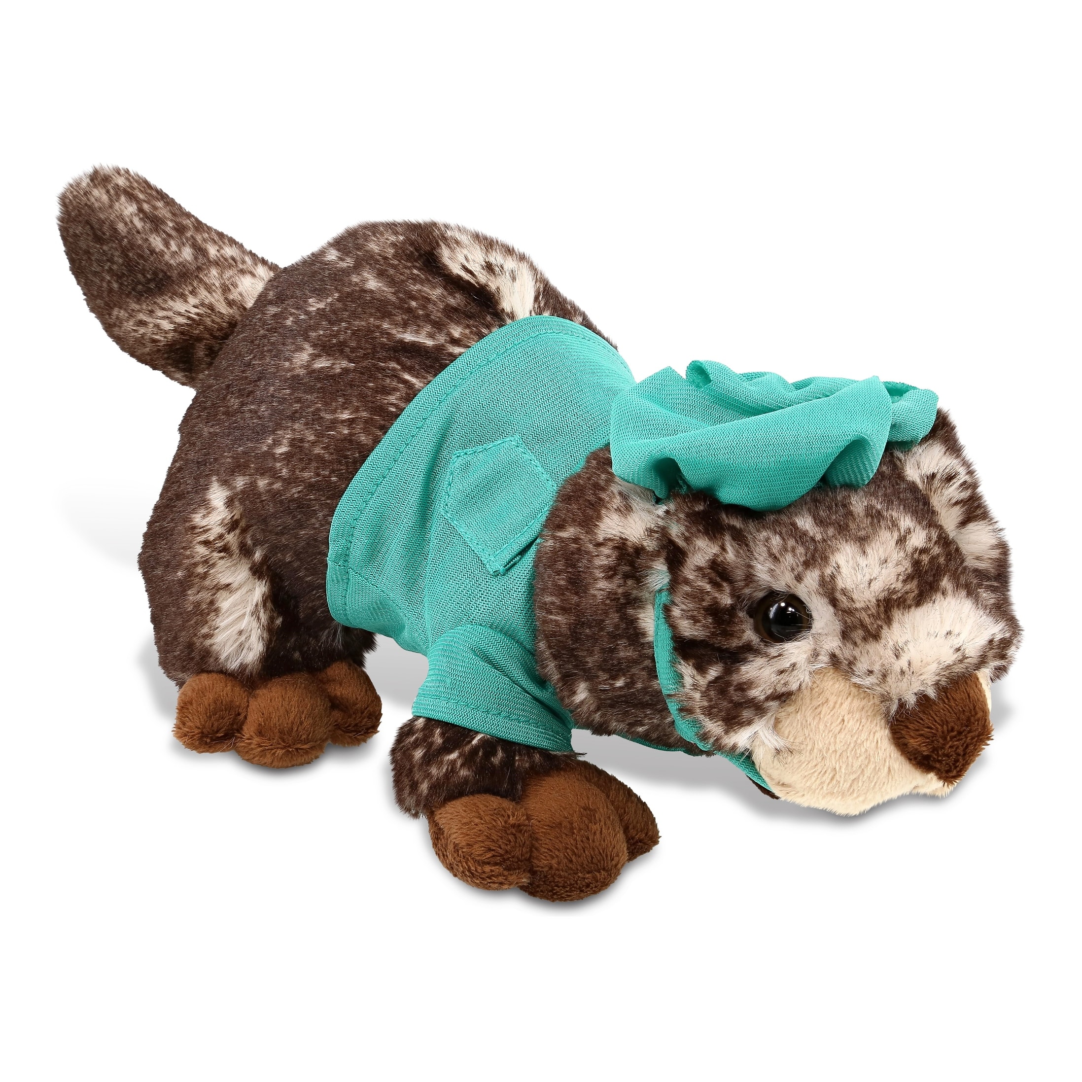 DolliBu Lying Marmot Doctor Plush Toy with Cute Scrub Uniform and Cap - 11 inches