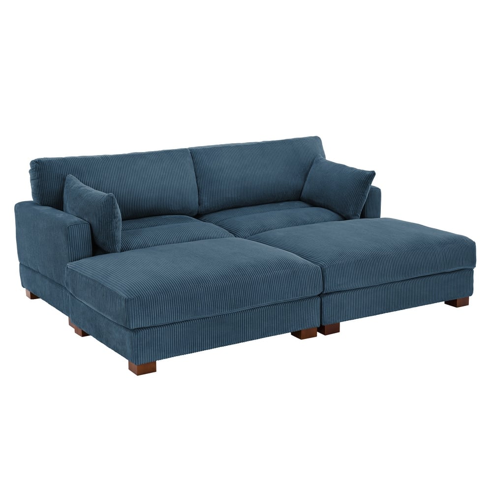 Sectional Sofa Set Modular Couch with Ottomans