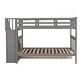preview thumbnail 9 of 16, Twin over Twin Storage Bed Frame, Versatility Grey Wooden Bunk Bed Frame with 3 Drawers and Shelves, No Box Spring Required