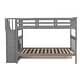 preview thumbnail 9 of 17, Twin over Twin Wood Bunk Bed with Three Drawers, Grey