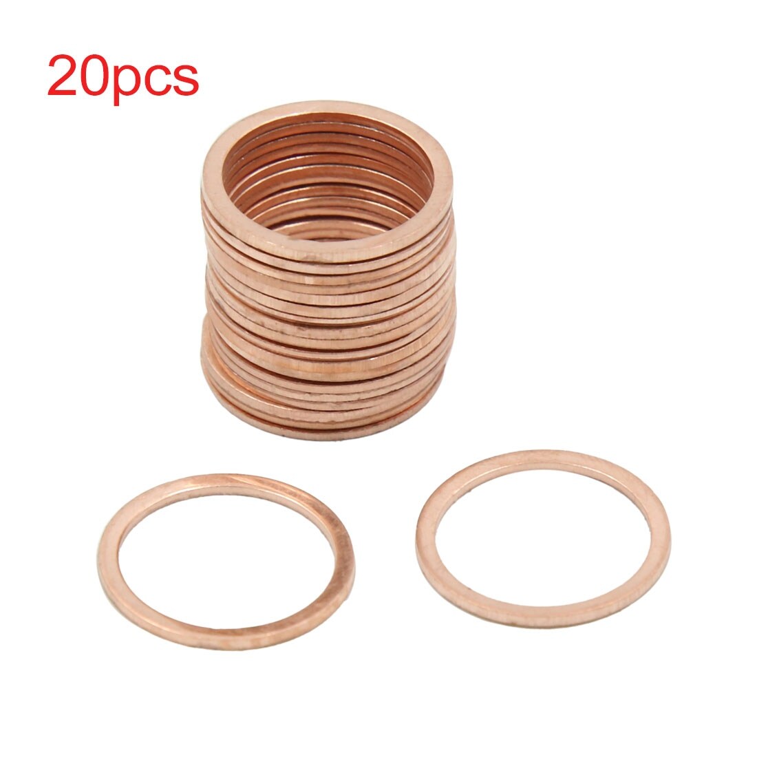 20PCS 17mm Inner Diameter Copper Crush Washer Flat Seal Ring