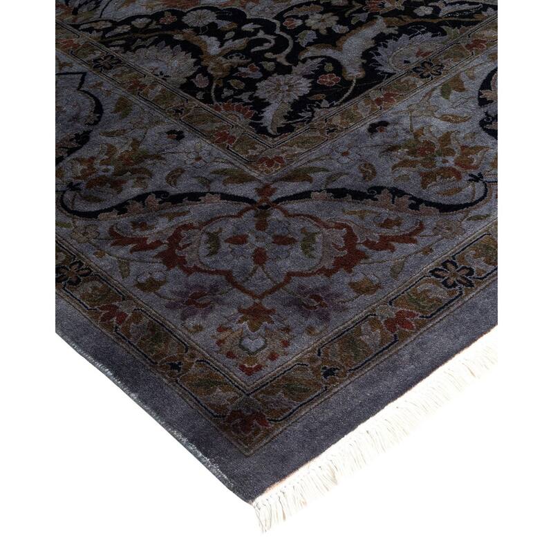 Overton Hand Knotted Wool Vintage Inspired Modern Contemporary Overdyed Gray Area Rug - 8' 1" x 10' 8"