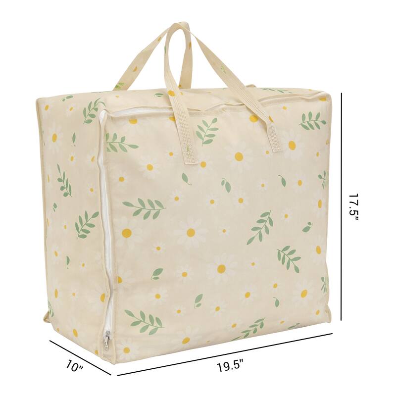 Clothes Storage, 1 Pcs Storage Bags, Moving Bags for Organizing Clothing, Closet Organizers and Storage with Handles - Beige - 19.5*17.5*10in