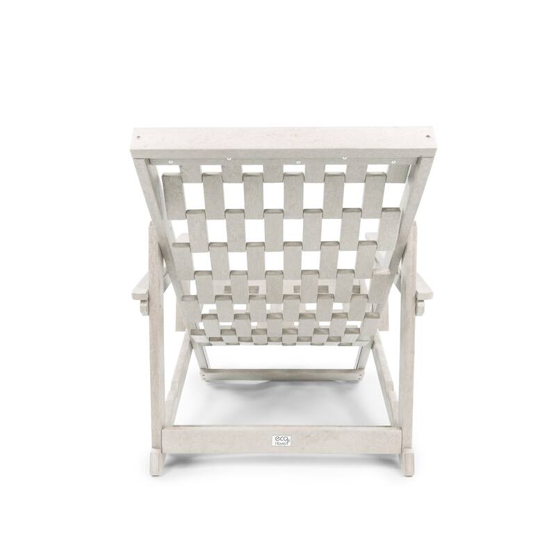 Aspen Fully Assembled All-Weather HDPE Outdoor Folding Lounge Chair with Removable Cushion