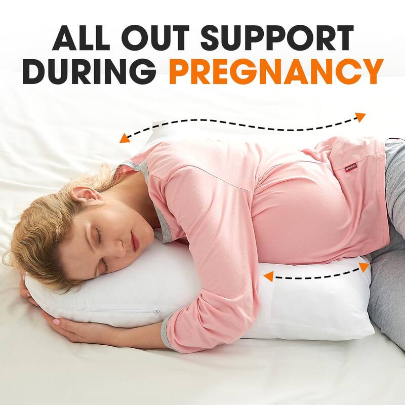 Cheer Collection V-Shaped Kapok Fiber Body Pillow with Removable Washable Cover