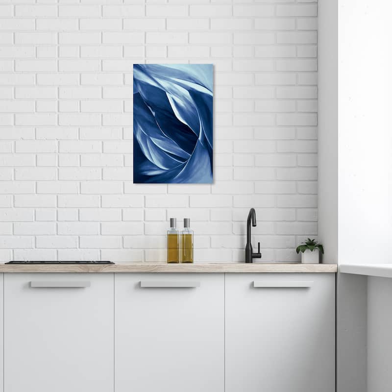 Wynwood Studio Abstract Blues Petals Blue and Modern & Contemporary Wall Art Canvas Print - 24 x 16