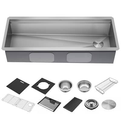 Delta 95BA131-45S Rivet 45” Workstation Kitchen Sink Undermount 16