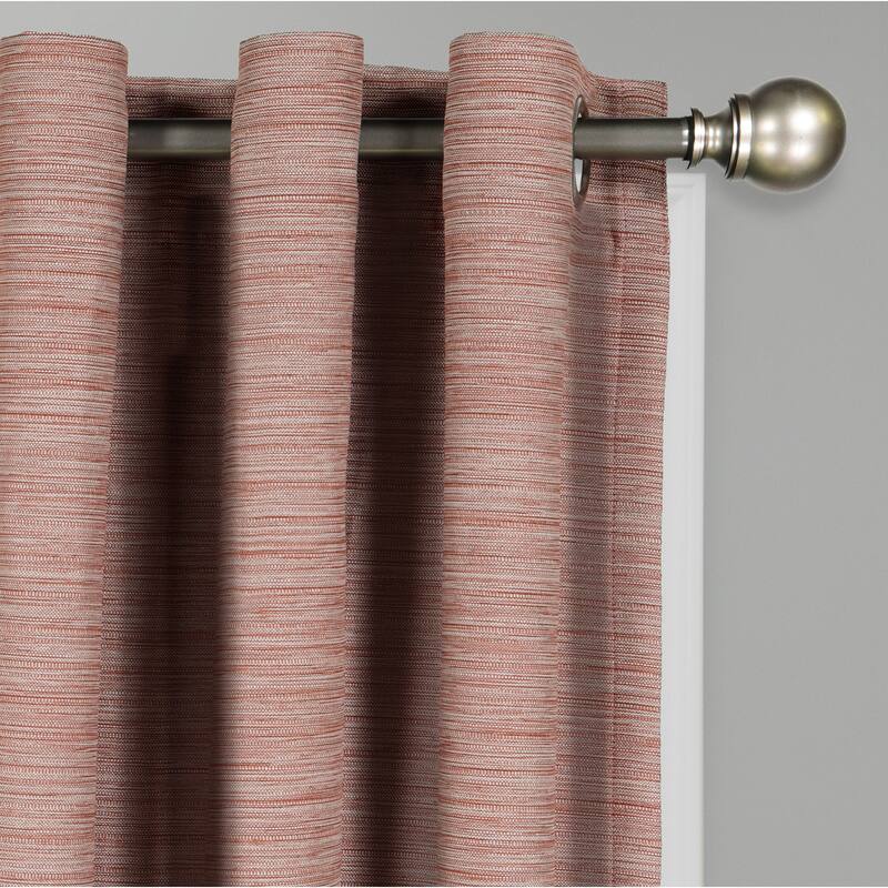 Eclipse Wyckoff Blackout Thermaweave, Grommet Window Curtain Panel Pair, 2 Panels