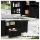 preview thumbnail 16 of 18, 66.5" Outdoor Kitchen Island for Big Green Egg Grills, Solid Wood Grill Cart with Stainless Steel Top