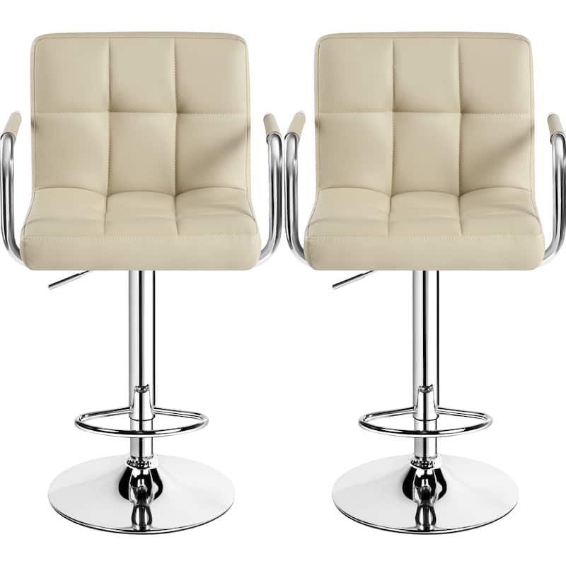 Yaheetech Bar Stools with 360-Degree Swivel and Adjustable Height- Set of 2