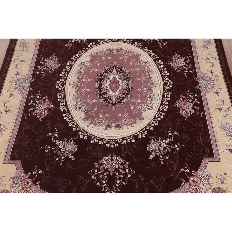 Victorian Style Tabriz Turkish Area Rug Machine Made Carpet - 9'8" x 12'11"