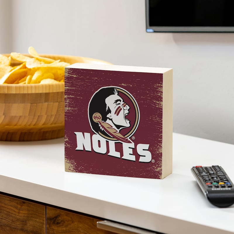 Florida State University Wooden Tabletop Mantel Shelf Sign - 6" x 6"