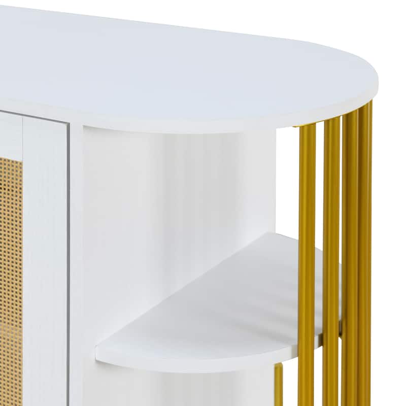 47.2''W 2-Door Elegant Curved Dining Cabinet - N/A