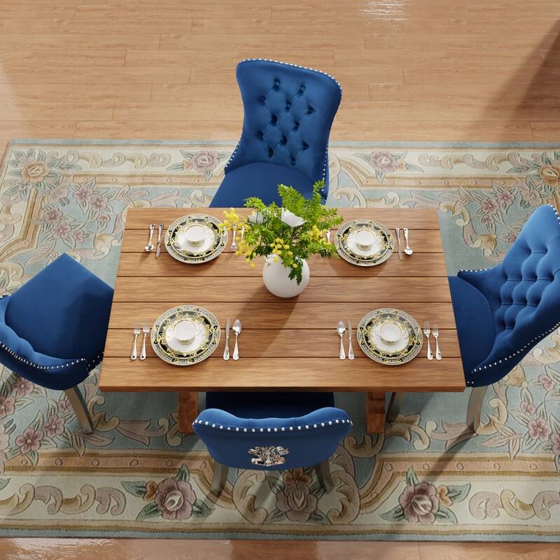 Contemporary Velvet Upholstered Dining Chair Set of 6