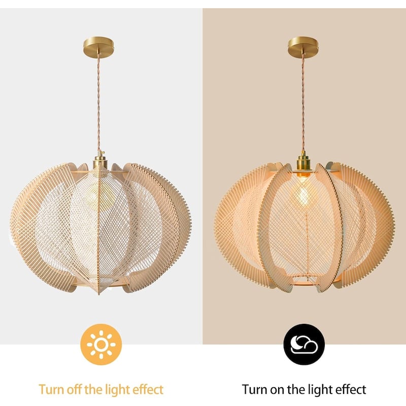 1 Light Pendant light natural ceiling light Wood chandelier light