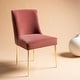 preview thumbnail 65 of 124, SAFAVIEH Couture Nolita Velvet Accent Chair - Mustard / Brass - 28"x23"x35.3" - 28" W x 23" D x 35" H