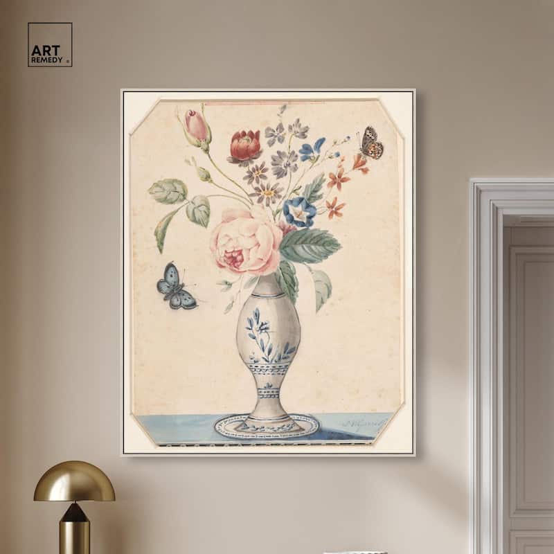 Vase with flowers 1850 Canvas by Art Remedy