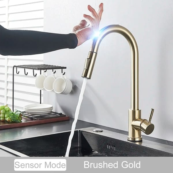 Rotatable Pull-Out Deck Mounted Touch Control Sensor Single Handle ...