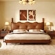 preview thumbnail 2 of 19, Calka Luxury Upholstered PU Leather Bed by Christopher Knight Home